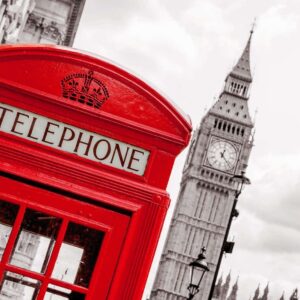 Fototapet Londophone Londra Anglia Cabina Telefonica