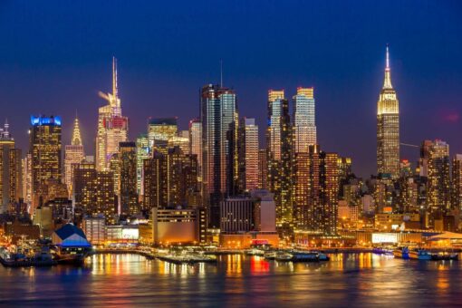 Fototapet New York Skyline - Noaptea