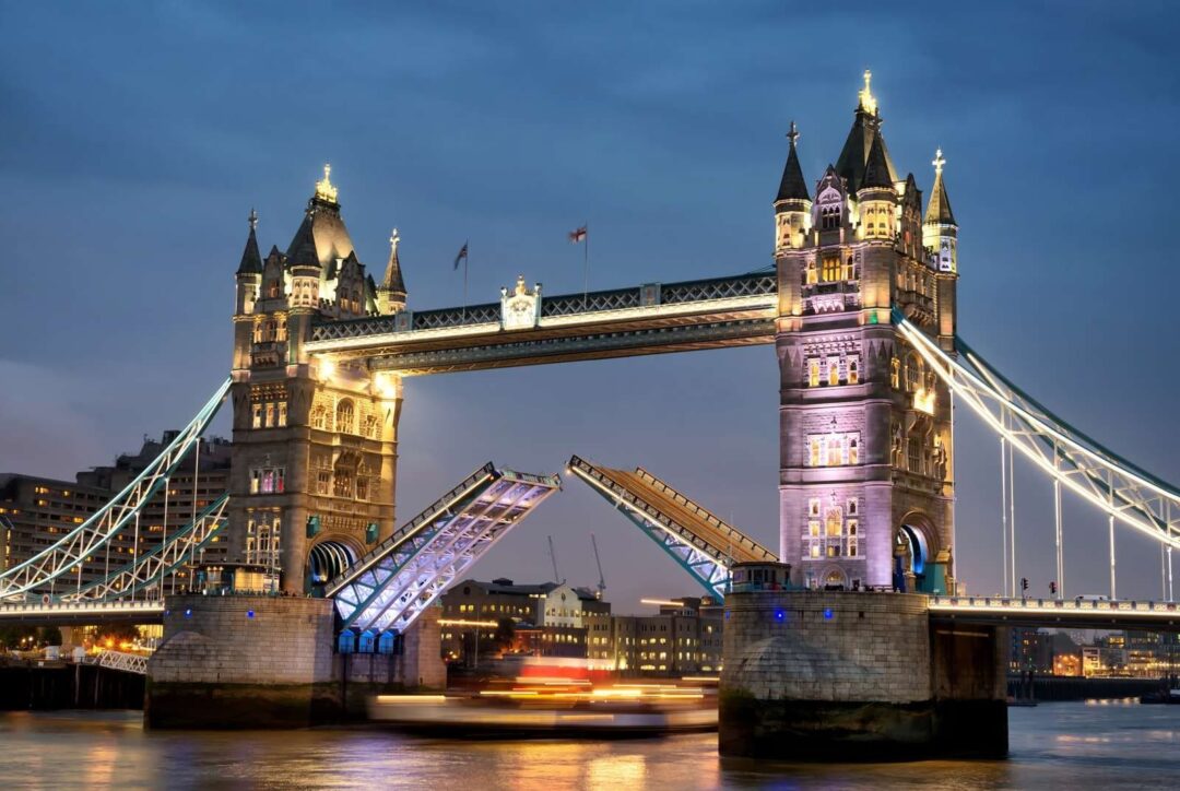 Londra - Anglia - Pod Tower Bridge - Seară - Tapet 3D