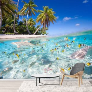 Fototapet 3D peisaj tropical acvatic