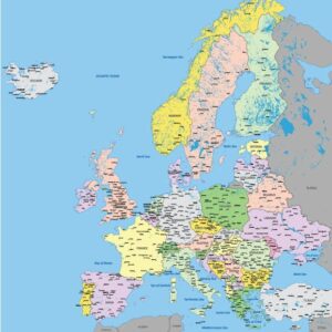 Fototapet Harta politică a Europei - FX-19-007