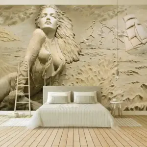 Dormitor Fototapet Frumoasa in valuri 3D