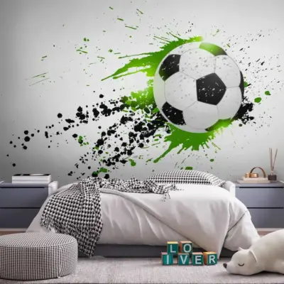 Dormitor copil Fototapet Impactul Mingii de Fotbal