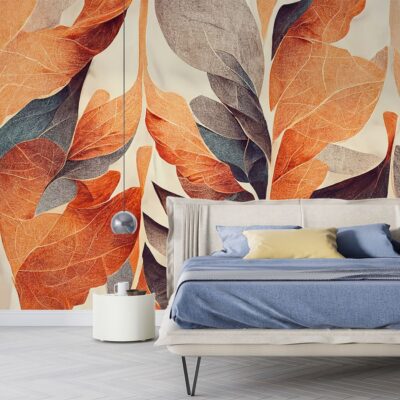 Fototapetul 'Model de Toamnă cu Frunze' aduce în casa ta atmosfera caldă și plină de culori specifice acestui anotimp.